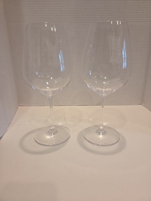 Riedel Extreme Crystal Bordeaux Cabernet Wine Glasses Pair 10  Etched Logo