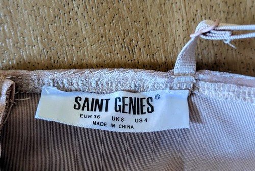 Minikleid Samt Gr.36 Rose Beige Saint Genies, Kaum Getragen, Top - Bild 7 von 10