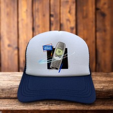 Nokia 6430 Mens Trucker Hat Navy 90s Cell Mobile Phone Throwback Retro Logo Cap