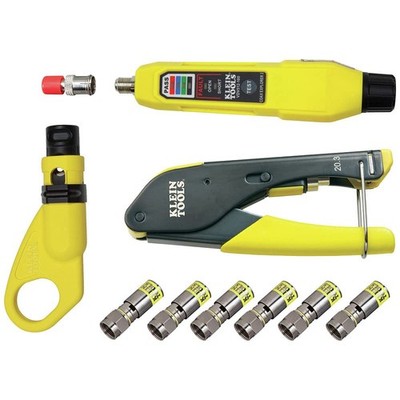 Klein Tools VDV002-818 Coax Install Test Kit Crimp Tool Cable Tester RG6