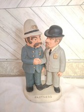 Vintage CPP Pinkerton Partners Cop Detective Chalkware Statue Figure 1988