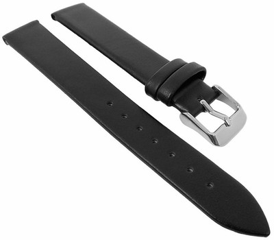 Minott Uhrenarmband | Leder schwarz flach ohne Naht 14mm XL-Länge
