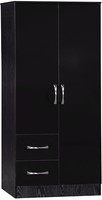 2 Doors Wardrobe Mdf Chipboard Gloss Panels Shelves Laminated Drawer Storage 2 Doors Wardrobe Mdf Chipboard Gloss Panels Shelves Laminated Drawer Storage