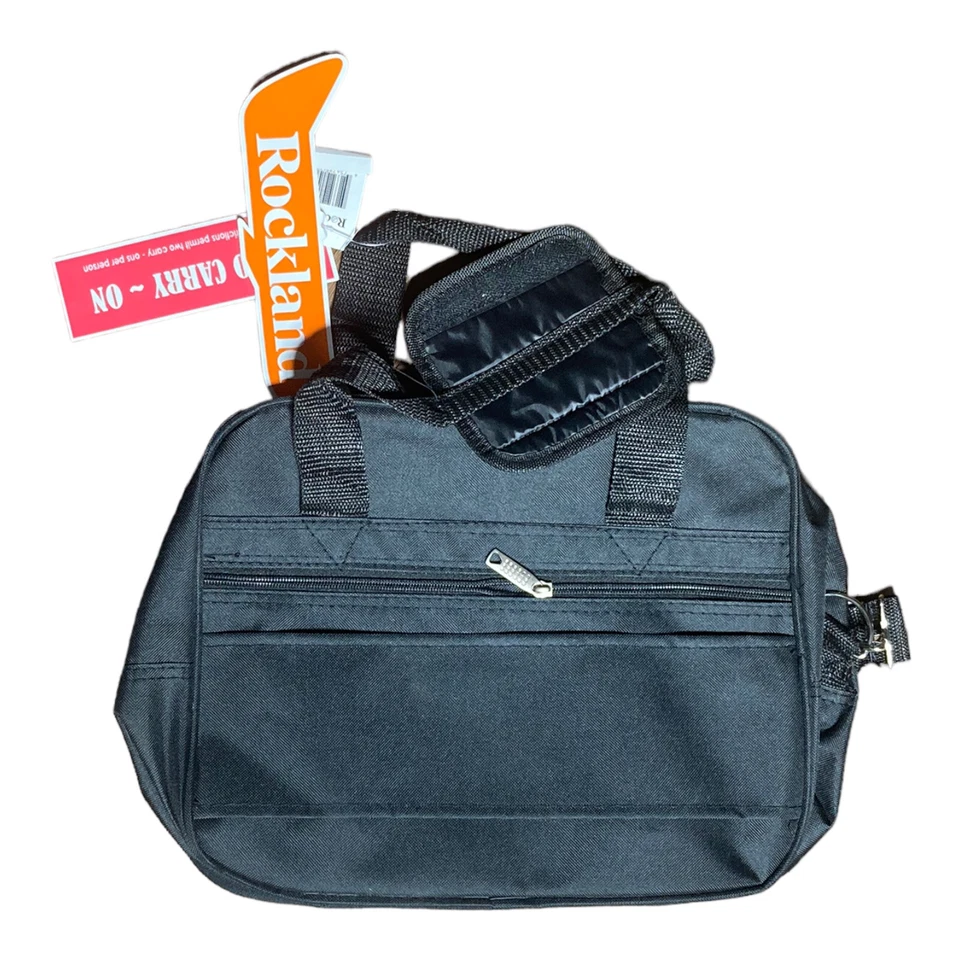 Bolso de Mano Rockland Equipaje Negro 14 x 12 x 4 3/4" Nuevo con Etiquetas Foto 2 de 4