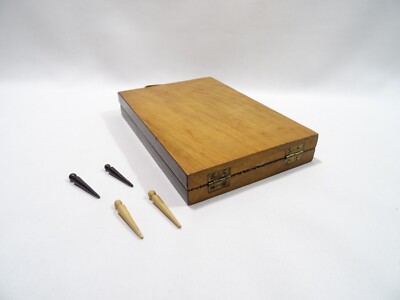 Ancien Jeu De Cribbage En Bois – Marqueterie, Fabrication France/Angleterre