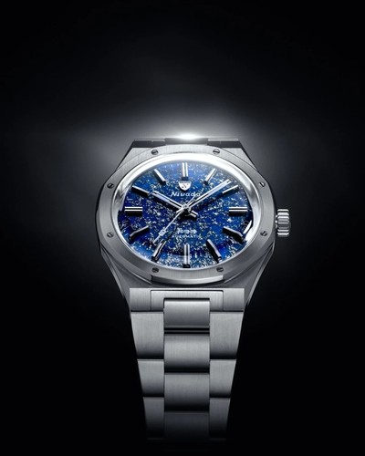 Nivada Grenchen F77 Stainless Steel – Lapis Lazuli Dial 37 mm Swiss Automatic - Picture 4 of 9