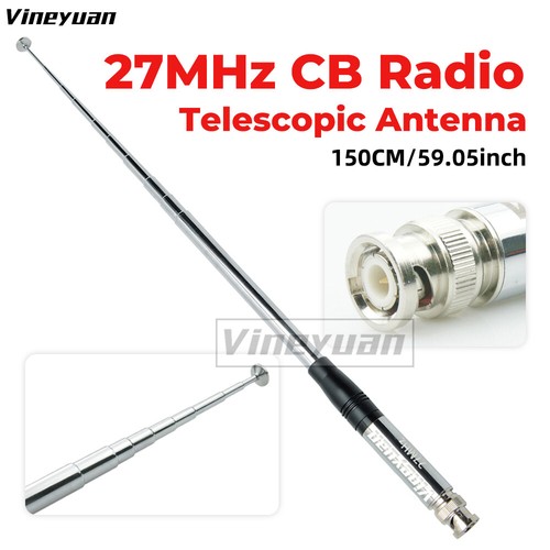 5 szt. 150cm / 59,05 cala 27MHz CB Radio Antena teleskopowa BNC Wtyczka Złącze Radio - Zdjęcie 8 z 12