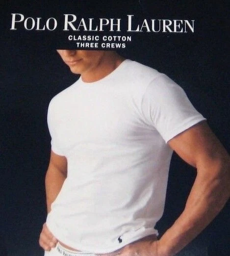 NWT POLO Ralph Ralph Lauren RL65 3pk t-shirt crew neck underwear L white cotton