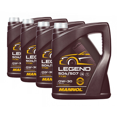 20 Liter (4x5) MANNOL Legend 504/507 MN7730 0W-30 Motoröl (PAO + Ester) 