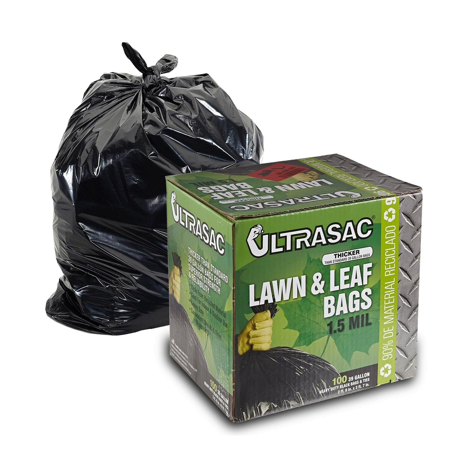 Black Trash Bags AmiGrowth 30-39 Gallon Trash Bags (120 Pack