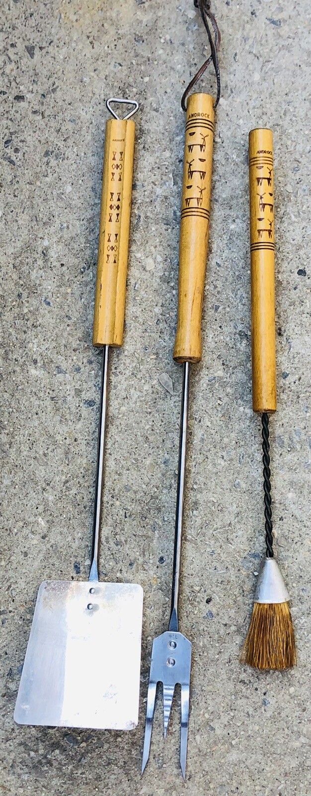 Vintage 195060's Androck BarBQ Outdoor Stainless Steel hardwood