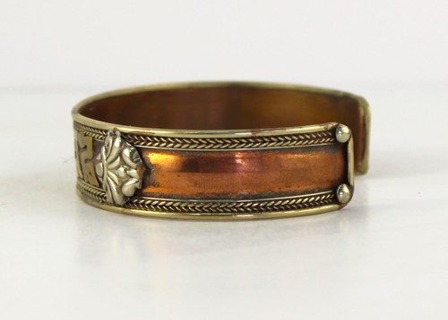 Tibetan Copper Bracelet Handmade Energy Cuff Nepal Metaphysical Healing - Picture 4 of 10
