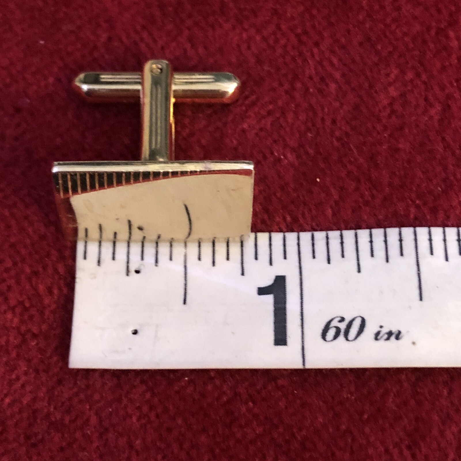 Vtg. Rectangular Goldtone Cufflinks - image 3