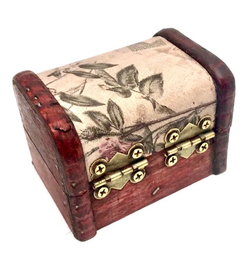 Wooden Boxes Colonial Rustic Style Trunk Treasure Chest Vintage Storage Box - Picture 11 of 34