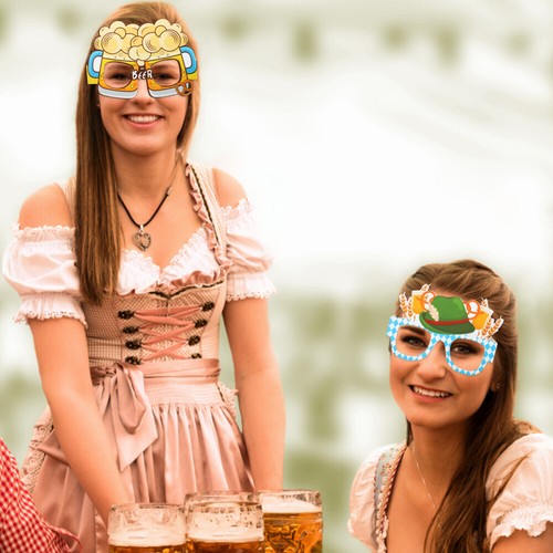 8Pcs Oktoberfest Party Photo Props Paper Glasses Eyeglasses Booth - Picture 8 of 12