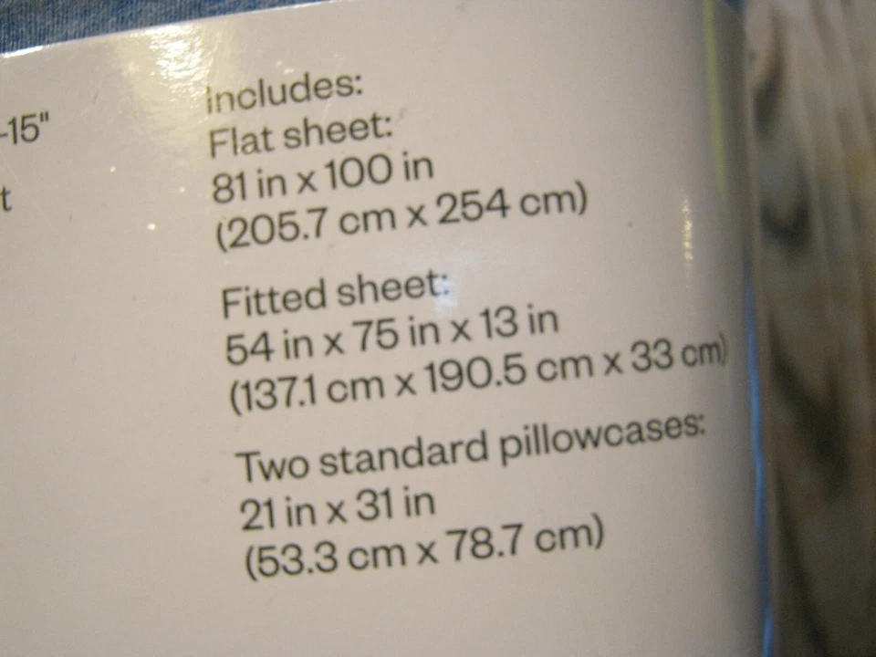 Room Essentials Sheet Set OEKO-TEX Standard 100  Blue Heather Full New - Image 2 of 4