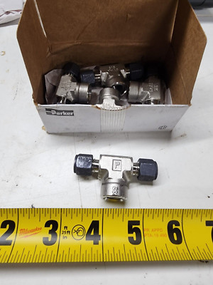 5 Pack) Parker 4-4-4 OBZ-SS 1/4'' Tube Fitting Single Ferrule Compression Fitting