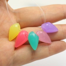 50 Mixed Jelly Color Acrylic 3D Teardrop Pendants 20X11mm Top Hole