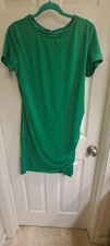 BTFBM Dress Women Sz Large, Casual Summer Bodycon T Shirt Solid, green, EUC
