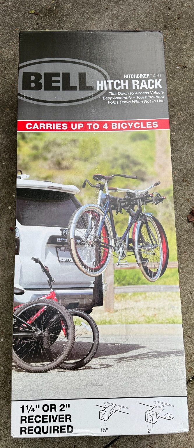 Bell Hitchbiker 450 4Bike Hitch Rack with Stability Black NEW!