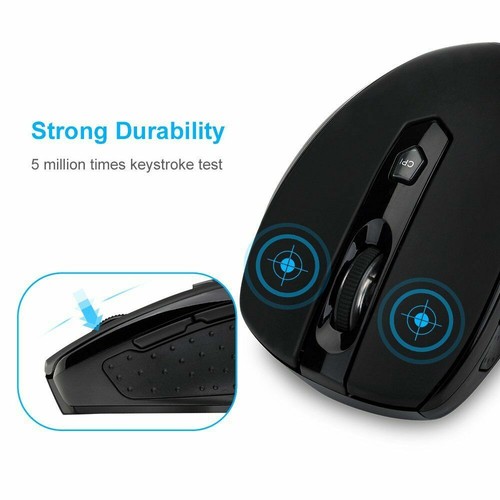 Wireless Optical mouse & usb receiver for Dell Toshiba Apple Chromebook Laptop - Picture 4 of 7
