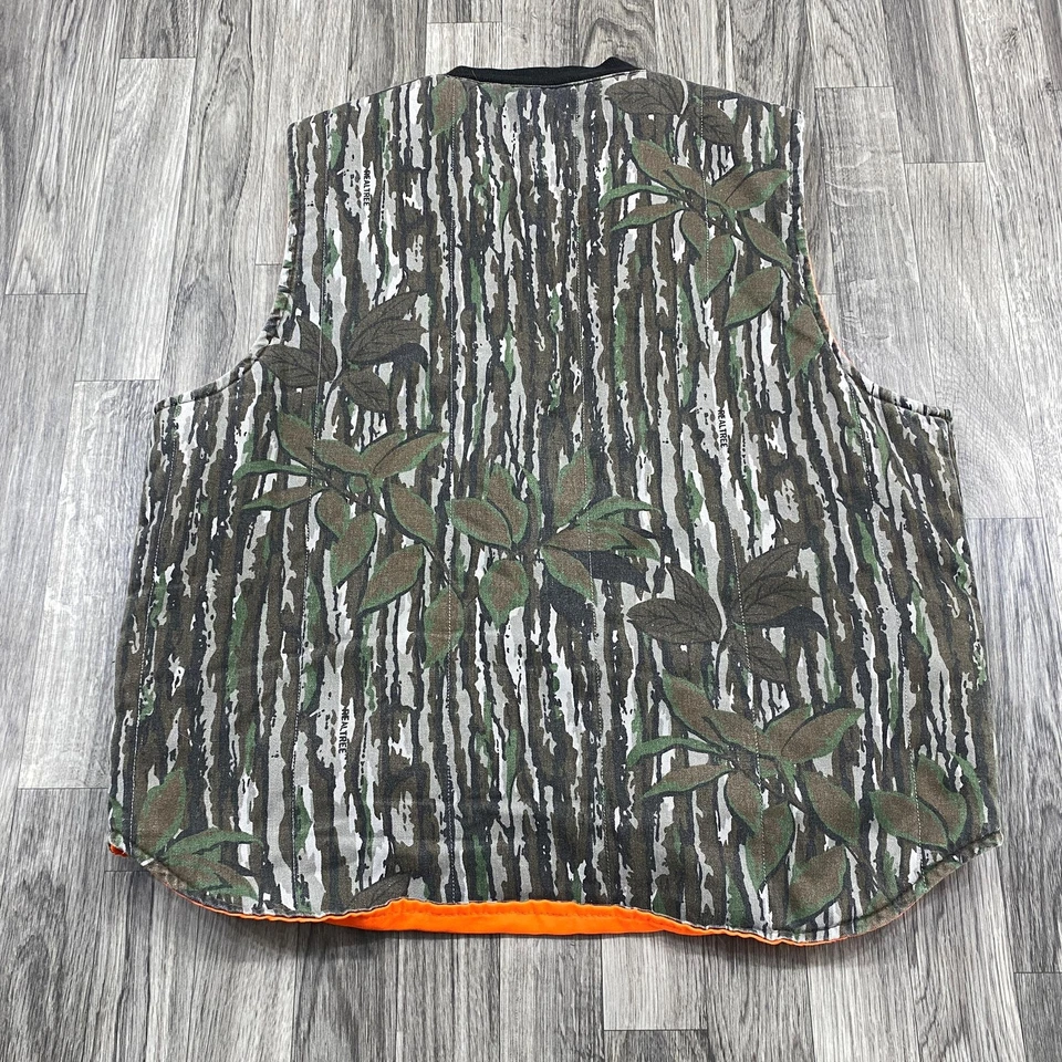 RED HEAD Full Zip Reversable Blue/Orange Camo Real Tree Hunting Vest Mens Medium - Image 3 of 4