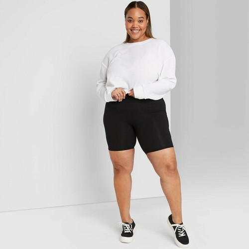 Women's Plus Size High-Rise Bike Shorts 