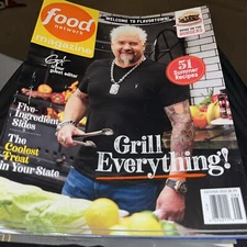 Food Network magazine  July/August 2023 Guy Fieri 51 Summer Recipes. T-95