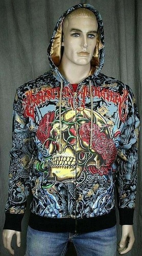 Christian Audigier Hoodie Skull Roses 