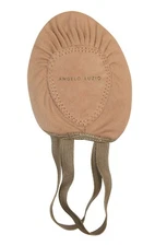 ANGELO LUZIO 620A CANVAS PLEATED HALF SOLE BALLET SLIPPER- JAZZY TAN- SIZE 7