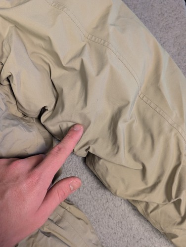Eddie Bauer Goretex Goose Down Jacket Mens Large Tall Beige Parka Fullzip NICE - Picture 16 of 24