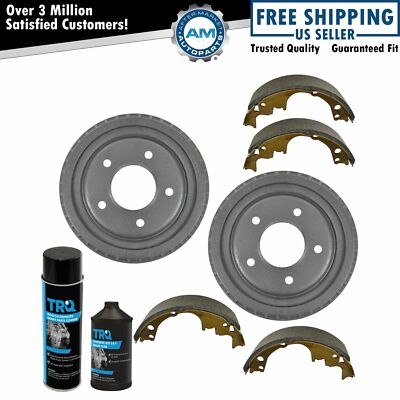 Car Rear Brake Drum & Shoe Kit Left LH & Right RH w/Chemicals