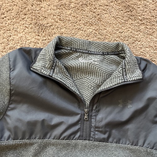 Under Armour Shirt Men Large Pullover Quarter Zip Performance Coldgear - Picture 3 of 7