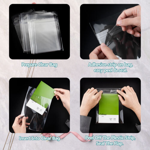 Confezione 300/500/1000, 11 1/4 x 14 1/8 Sacchetti Trasparenti Senza Acidi Manicotti Trasparenti per Mat Art - Foto 3 di 7