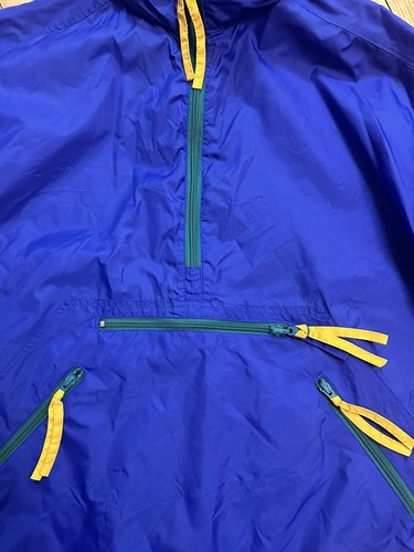 Vintage 90s Eastern Mountain Sports Windbreaker Men's Medium Blue Packable - Picture 4 of 10