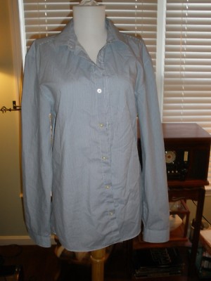 h and m mens dress shirts H & M Button Down Men's Long Sleeve Dress Shirt Blue White Stripe Medium  (16)