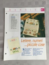 Schema punto croce Bambini Lettere numeri piccole cose cuore albero casa 