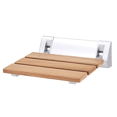 Wall Mounted Folding Shower Seat Wooden Bench Bathroom Stool