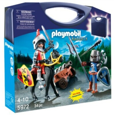 新品 PLAYMOBIL 5972 キャリーケース ナイト 騎士 PLAYMOBIL 5972 Knights with Carrying Case 2 Figures Cannon