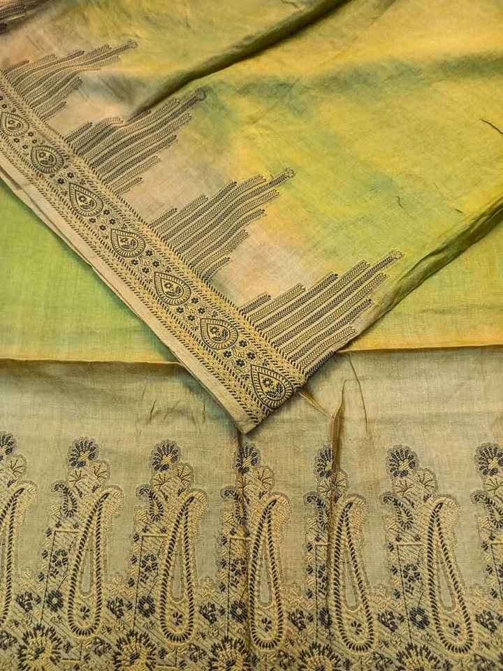 Sari de seda pura Tussar 100 % seda vintage tela india reciclada TSS2995 Foto 2 de 4