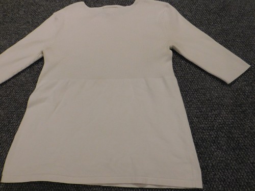 Ann Taylor Womens Sweater medium White pullover stretch casual - Picture 9 of 11