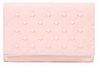 Damara Ladies Rivets Patent Leather Wallet Shoulder Bags,pink Damara Ladies Rivets Patent Leather Wallet Shoulder Bags,pink