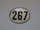 VINTAGE ENAMEL PORCELAIN TIN SIGN PLATE NUMBER 267 small size 1pcs RARE No.A18