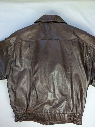 Vintage Leather Bomber Jacket Men's Coat Thinsulate Removable Liner Medium Brown - Picture 24 of 24