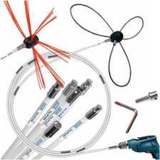 Kit Rotazione 9m per Pulizia Camino per Trapano +2 Spazzole