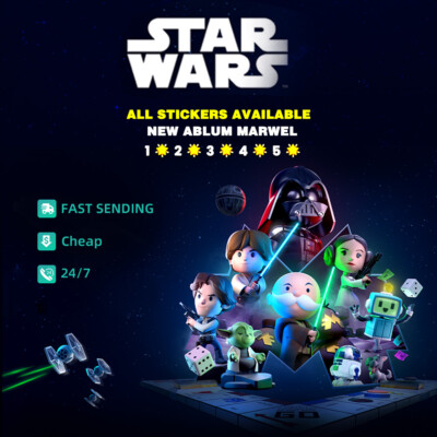 MonoGo Stickers New Album: Star Wars GO! 1/2/3/4/5 Sticker- CHEAP & Fast SEND 