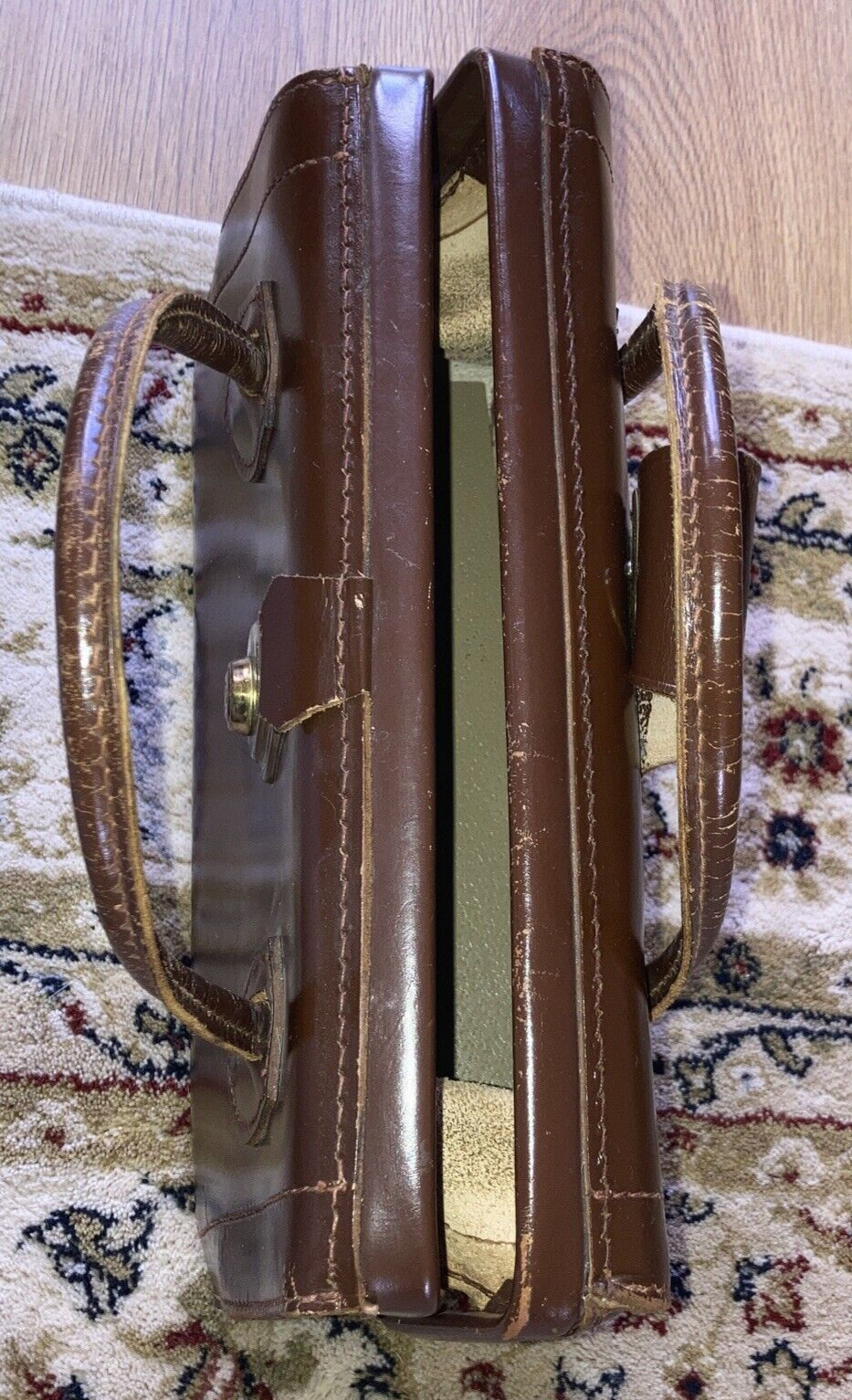 1950s Brown Leather Framed Handbag, Goodwood? 7