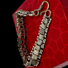 Snake in argento indiano bracciale uomo stile egiziano 24,3gr maglia particolare