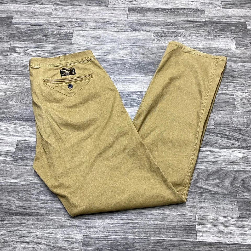 Pantalones chinos informales BURTON clásicos de pierna recta marrón para hombre talla 36 cintura Foto 2 de 4