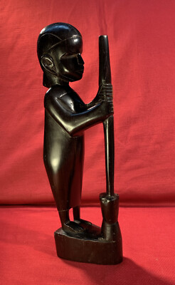 Tanganyika African Tribe Figure 12'' Vintage Ebony Wooden Hand Carved